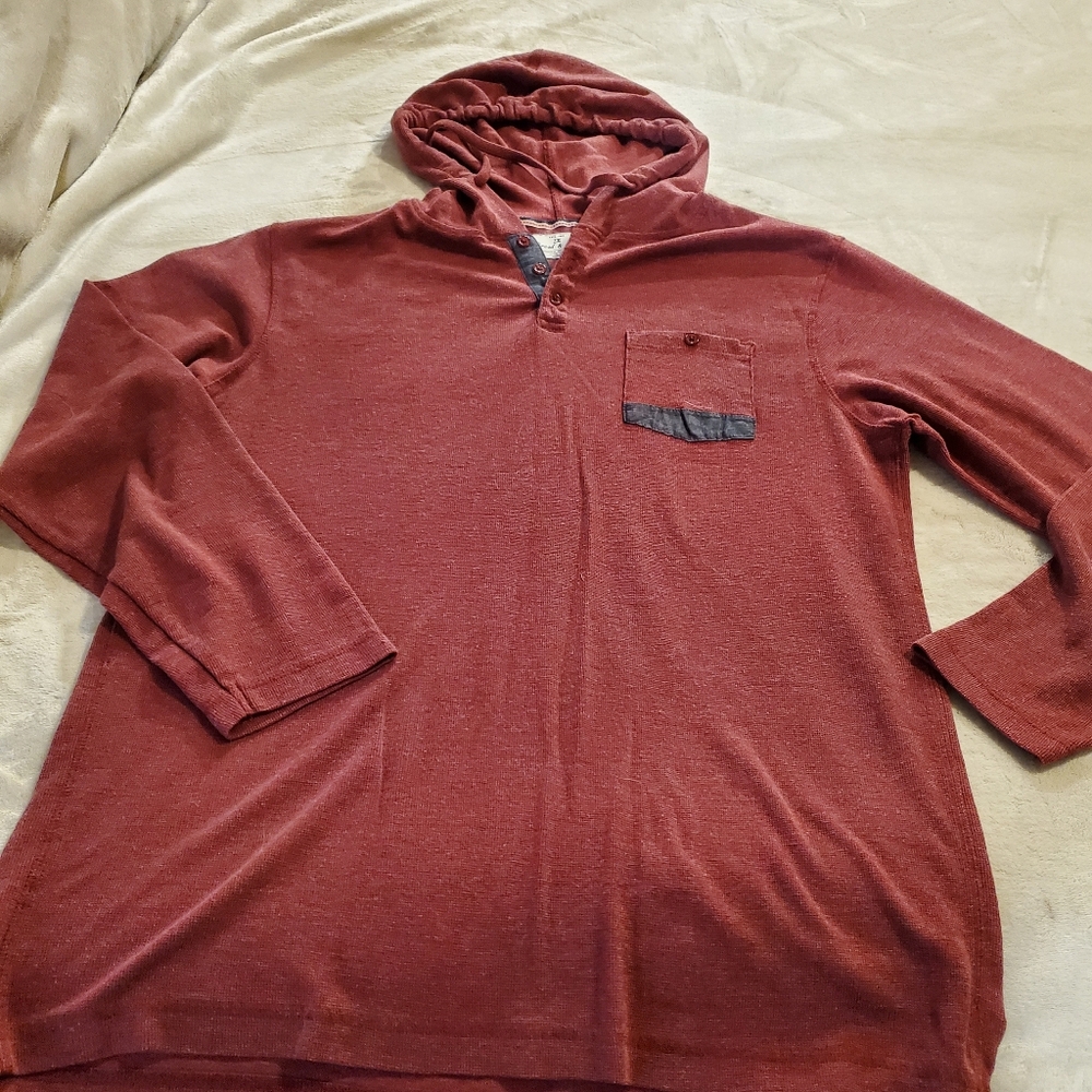 Thread and Cloth fine waffle knit hooded henley